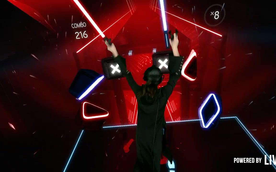 《beat saber》实际演示,各位,游戏健身,需要了解一下