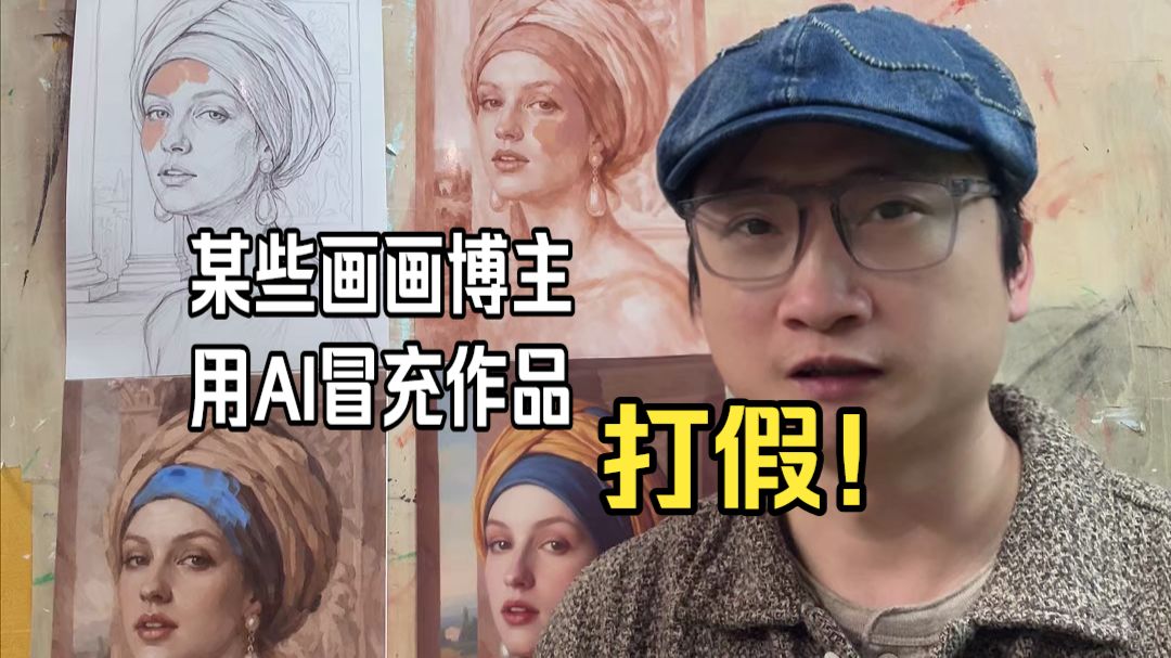 打假某绘画博主用AI冒充自己的画作