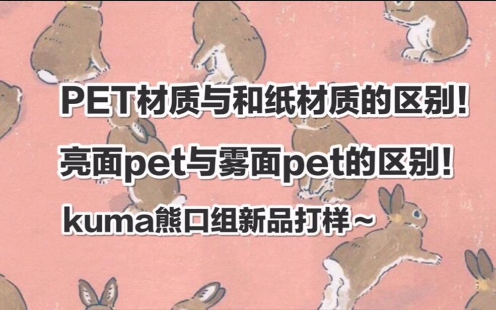 【手帐开箱】PET材质与和纸材质的区别！亮面PET与雾面PET的区别！kuma熊口组新品打样实拍 @三水為淼