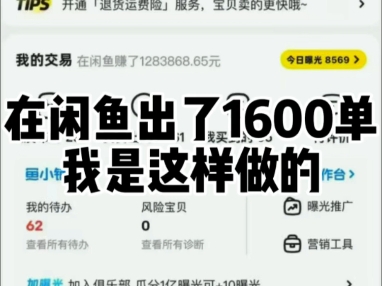 在闲鱼除了1600单我是这样做的
