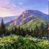 【丙烯画】【绘画教程】【中字】山谷里的日出-Acrylic Painting Sunrise Valley - Corr