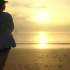 空镜头视频素材 人物海边夕阳行走 素材分享