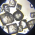 显微镜下食盐溶解，一颗一颗像钻石