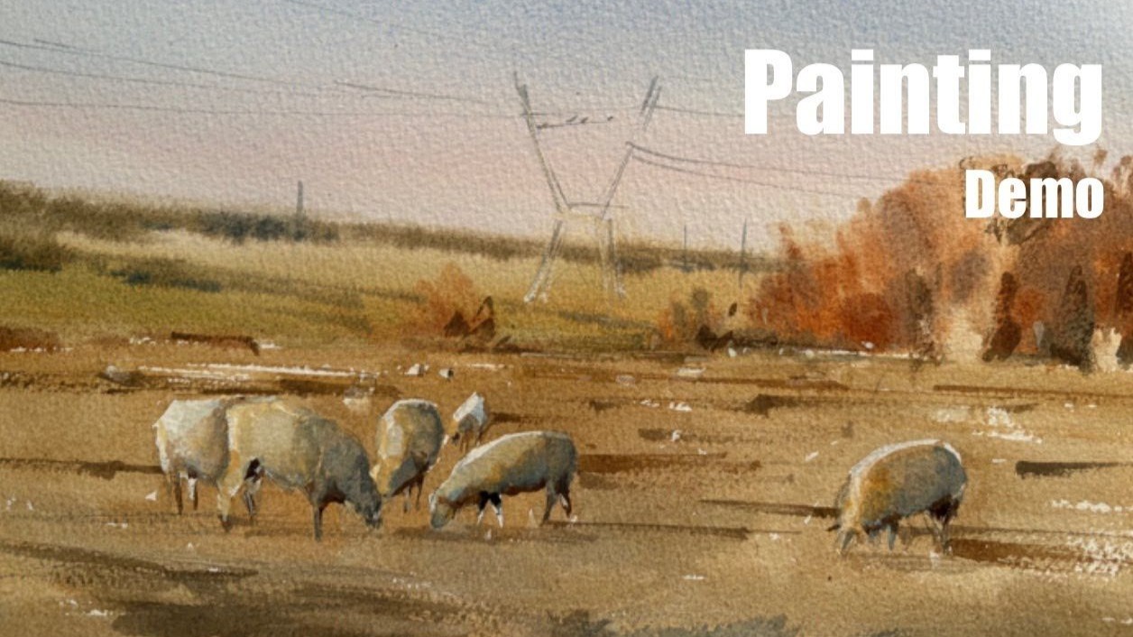 水彩画中的宁静乡村_风景演示 -- Jana Watercolor