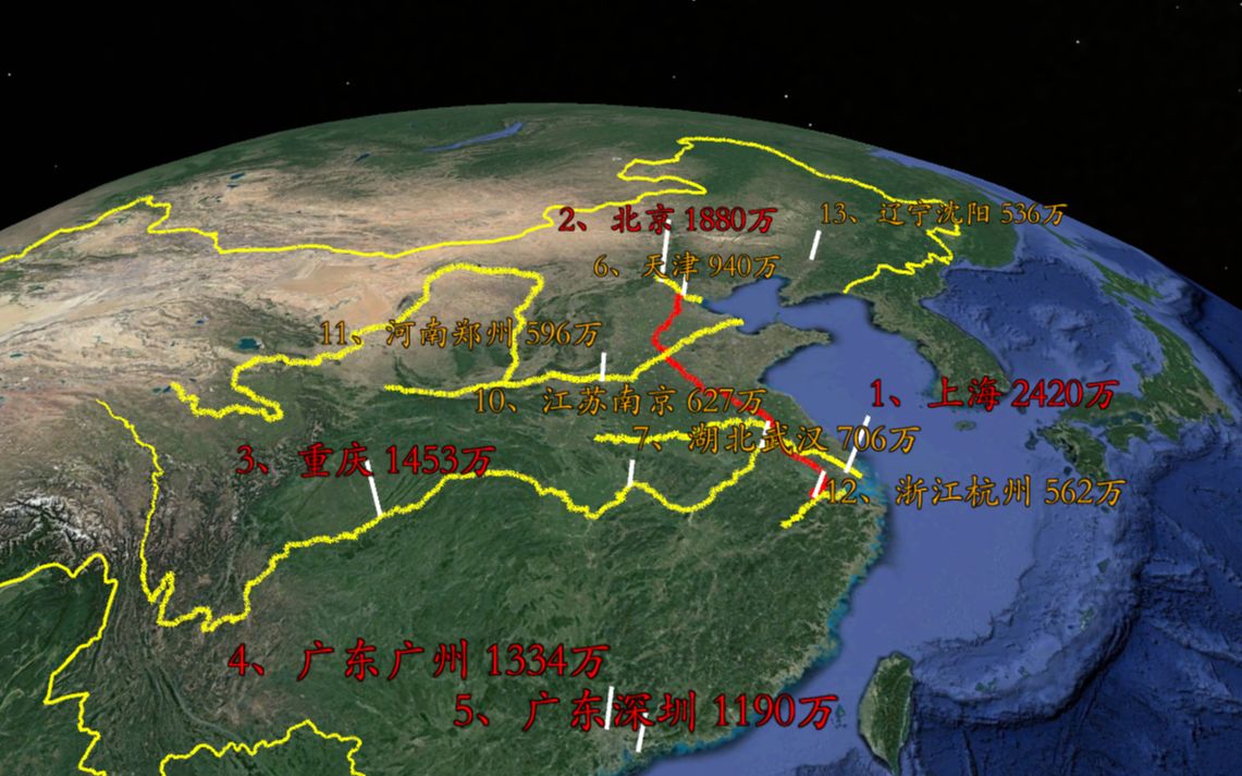 中国有多少座100万、300万、500万、1000万以上人口的城市？