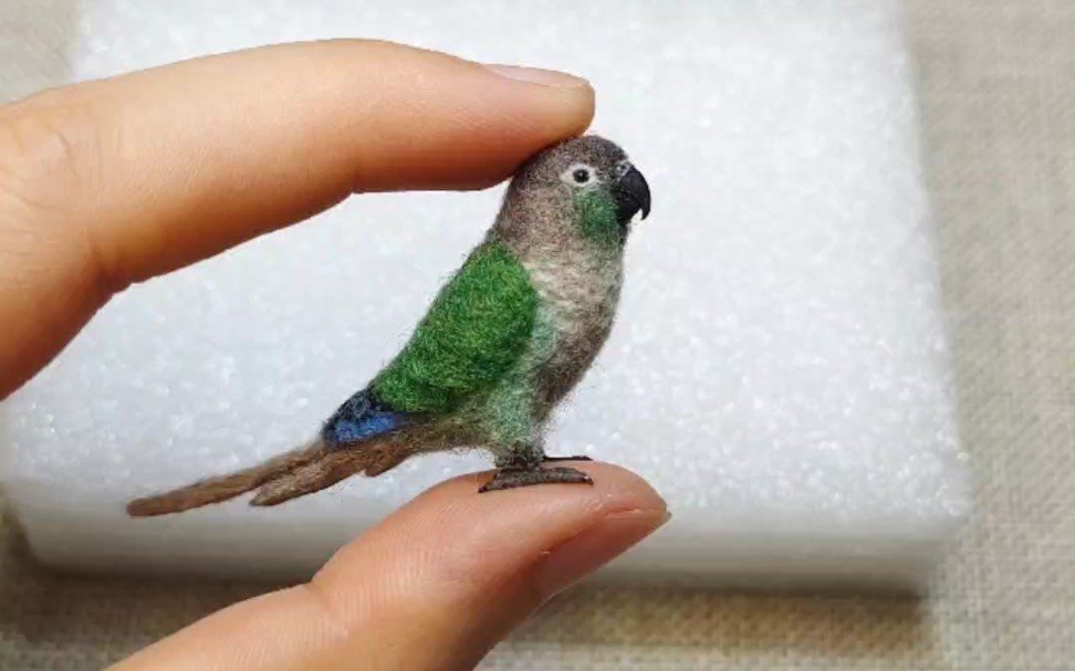 羊毛毡小鸟，迷你小鹦鹉，指尖上的小可爱