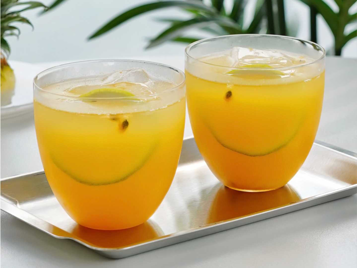 百香果菠萝冰茶‼️巨解腻🍃酸酸甜甜好好喝～