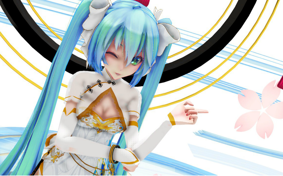 【mmd】t渲测试 旗袍miku,masked bitch(老司机试车