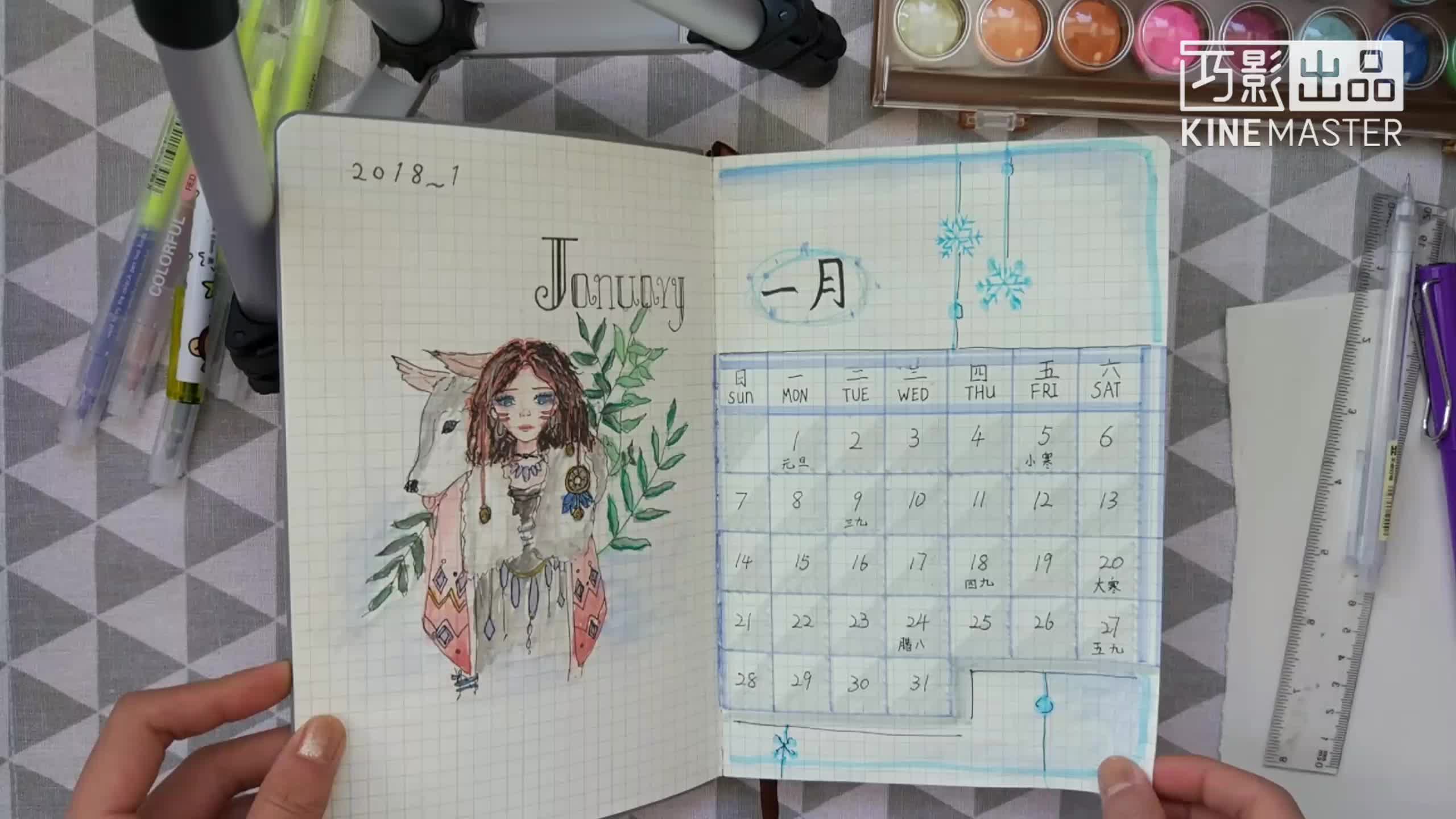点赞 第一次做手帐借鉴了不少别人的排版模式 整个画完之后还是挺有