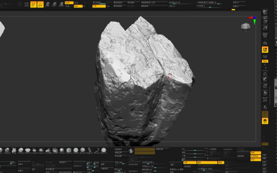 zbrush雕刻石头教学大师级技巧一块石头成了艺术品