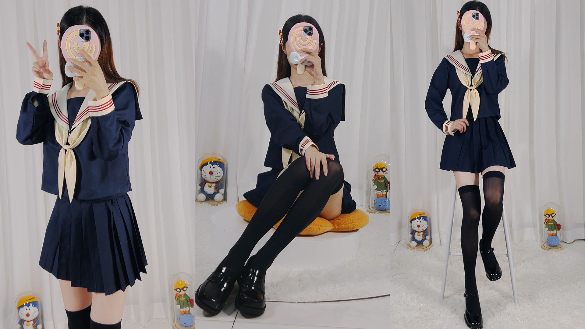 水手服配黑色过膝袜 | 小学妹的JK日常