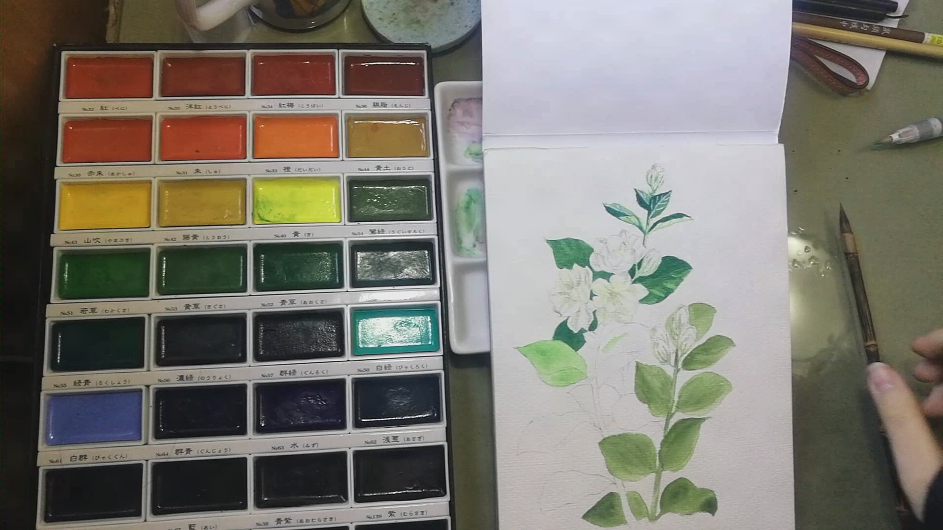 【水彩】-吴竹颜彩36色的小茉莉花,顺带吐槽唠嗑,说点人身安全自我
