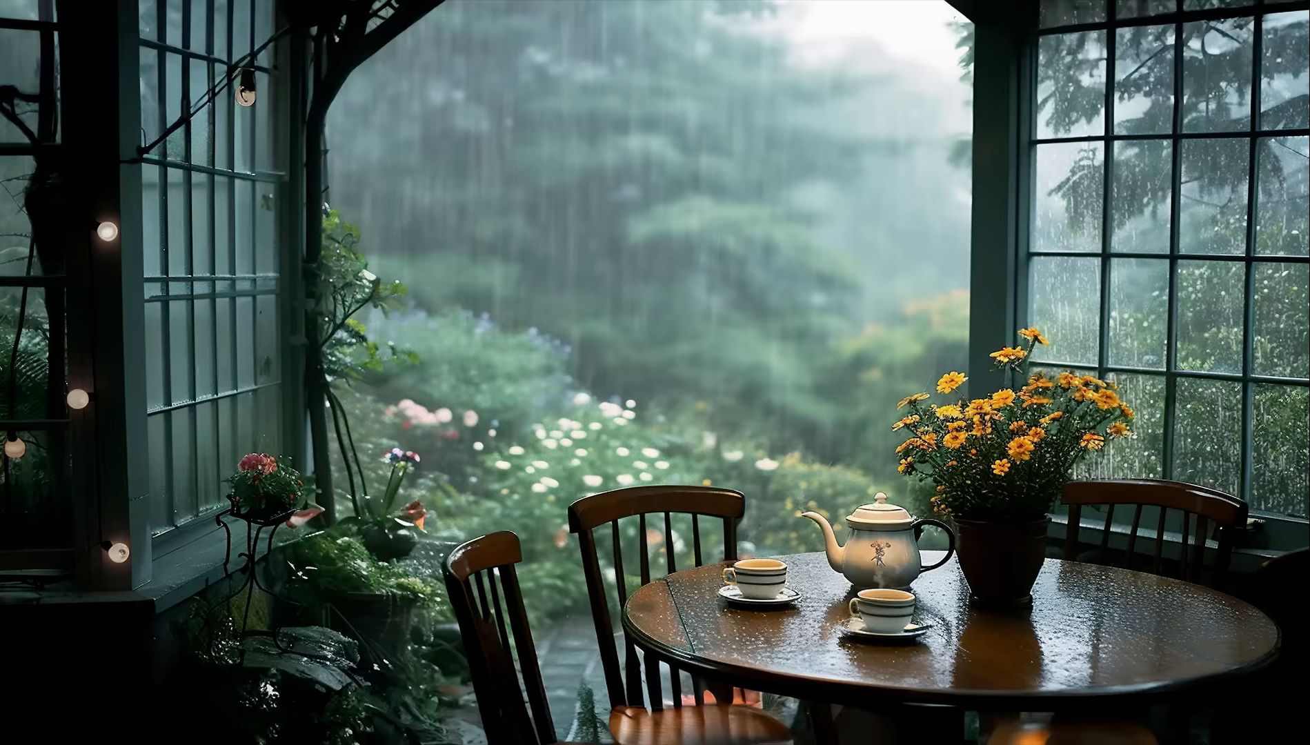 烂漫不过世间花，慢煮光阴一盏茶人生，看花听雨赏月喝茶。