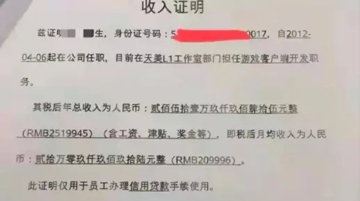 程序员收入证明