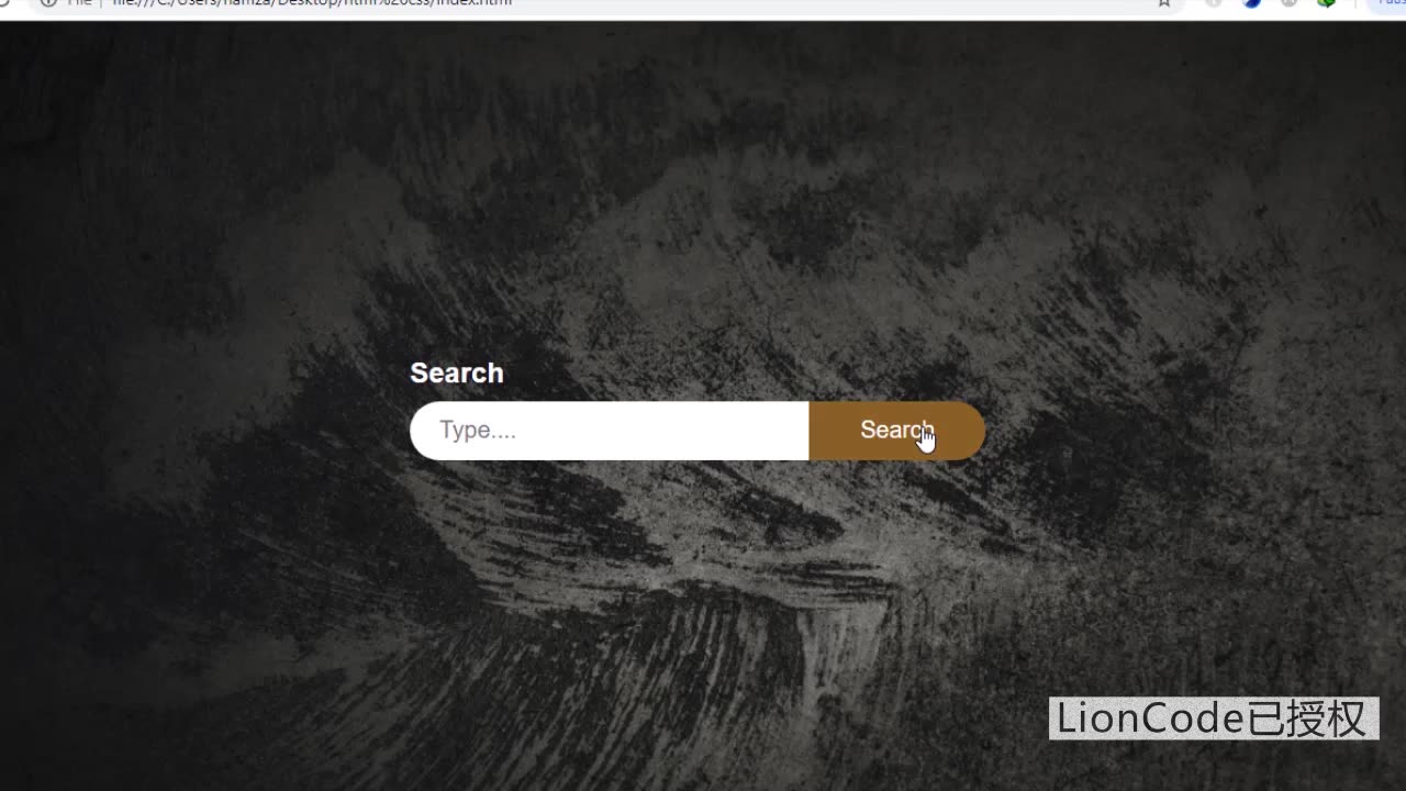 【LionCode】HTML & CSS 制作全屏搜索框鼠标动画哔哩哔哩bilibili