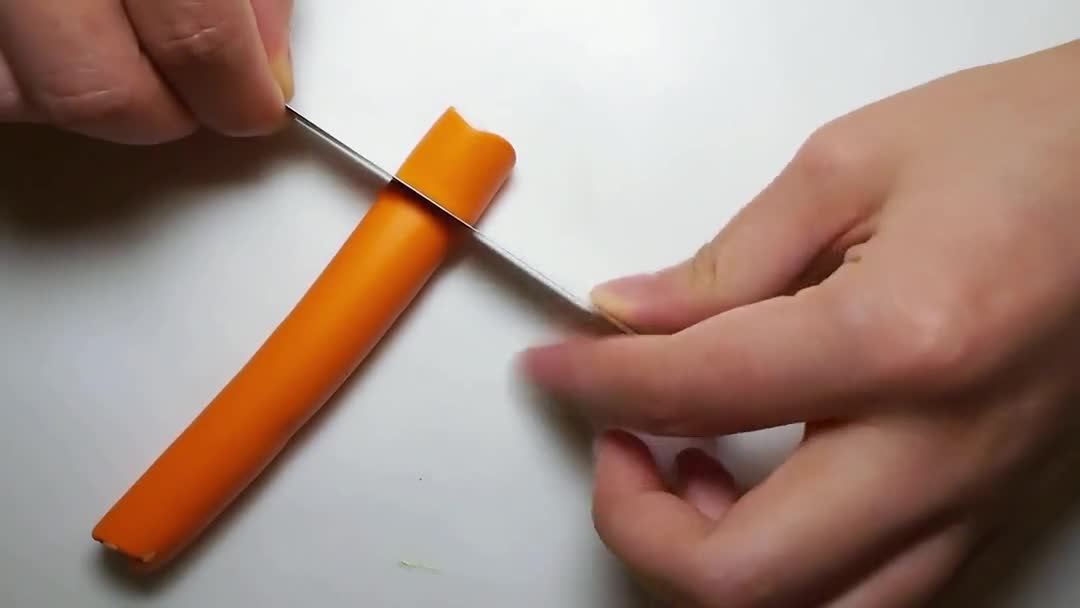 橙子软陶条黏土制作教程orange cane polymer clay tutorial