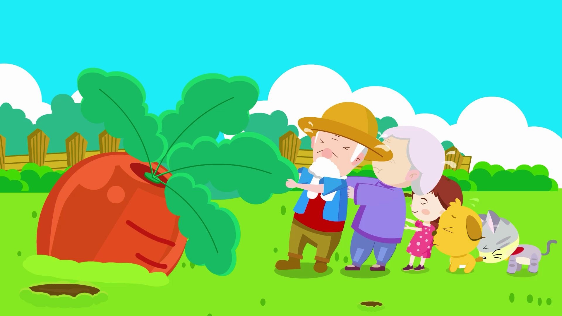 童话故事大全《拔萝卜》，老爷爷老奶奶该怎么拔出巨型萝卜？-母婴亲子视频-搜狐视频