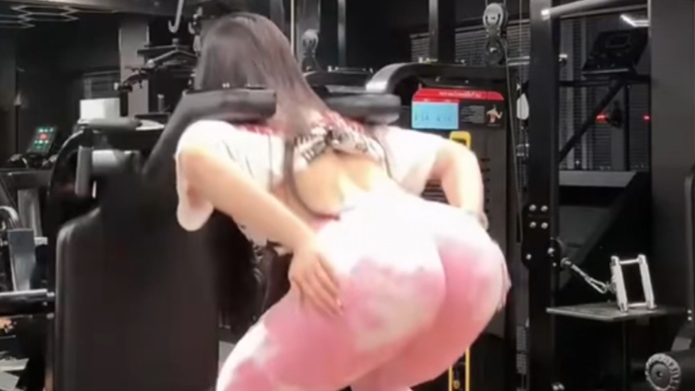 Gym deep squat hip thrusts, glute and leg training