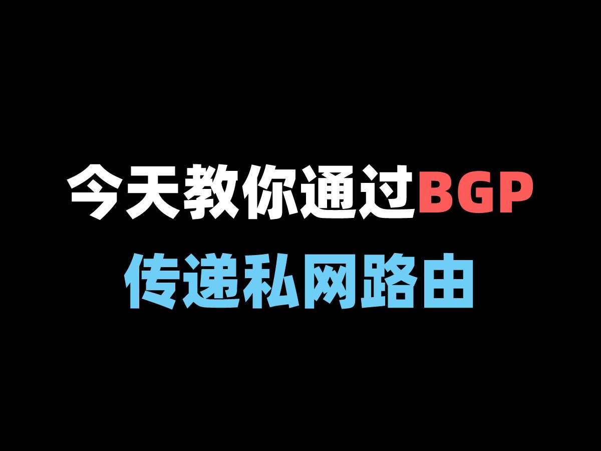 今天教你通过BGP传递私网路由