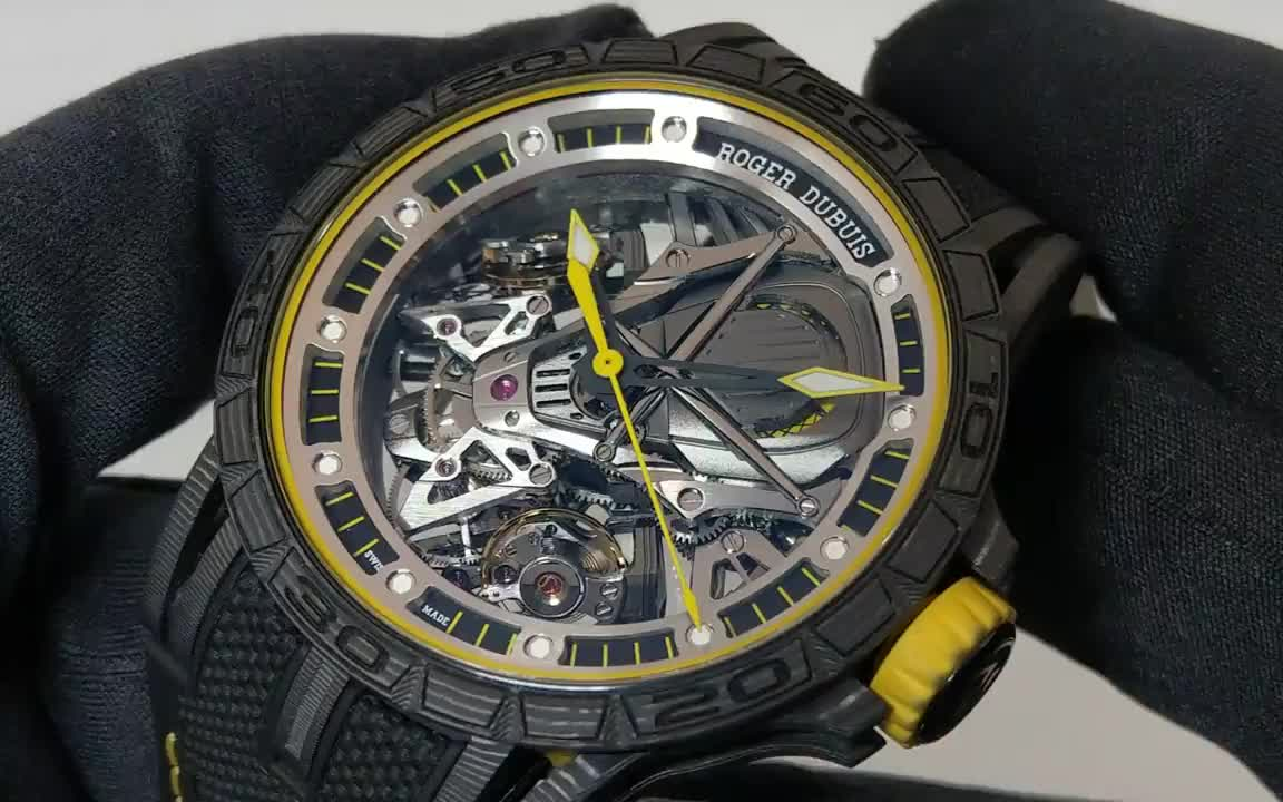 【大牛上手】roger dubuis excalibur aventador s 镂空双擒纵腕表