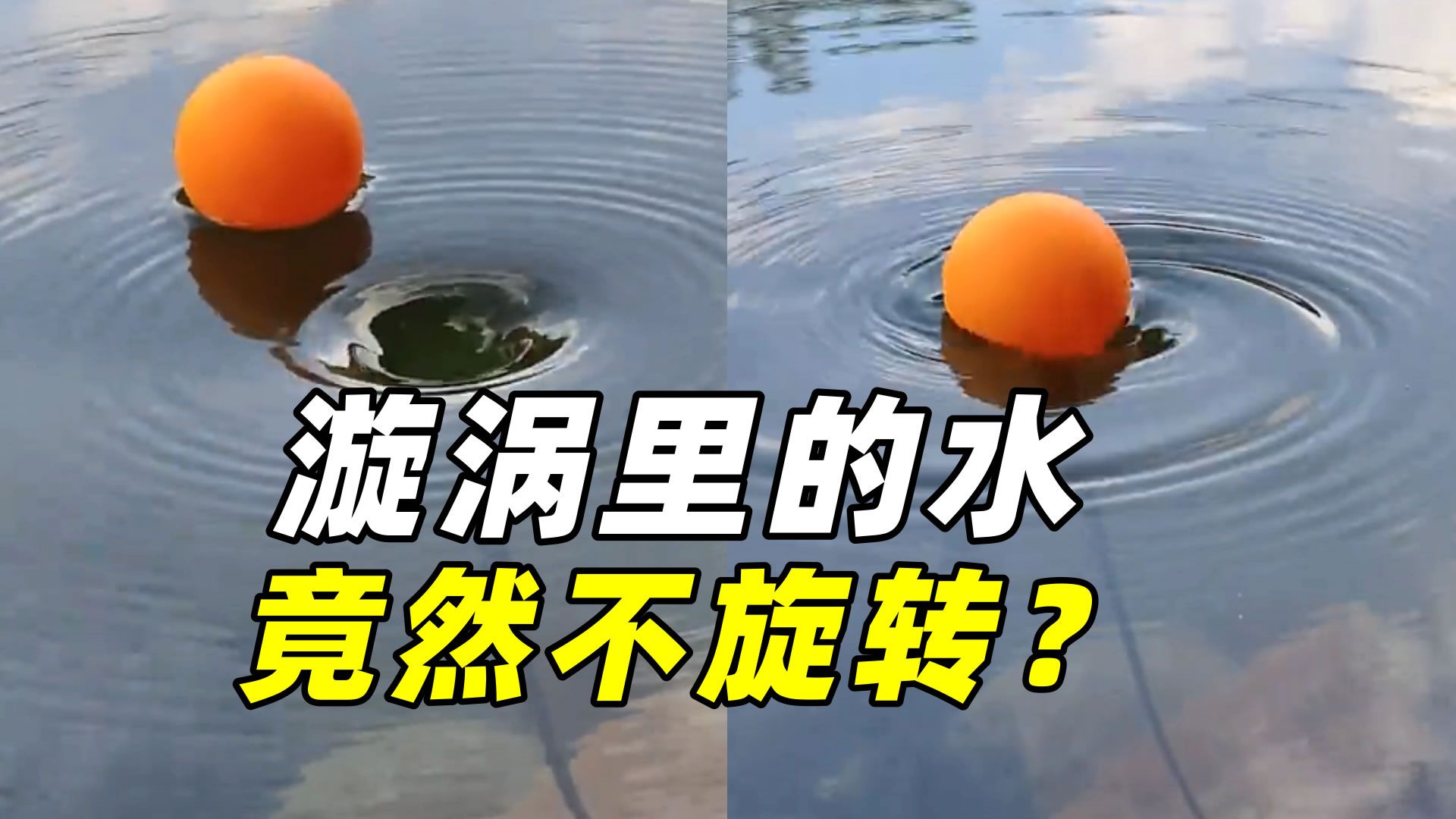 乒乓球吸进漩涡，发现水竟不旋转？揭秘反常识的自由涡流