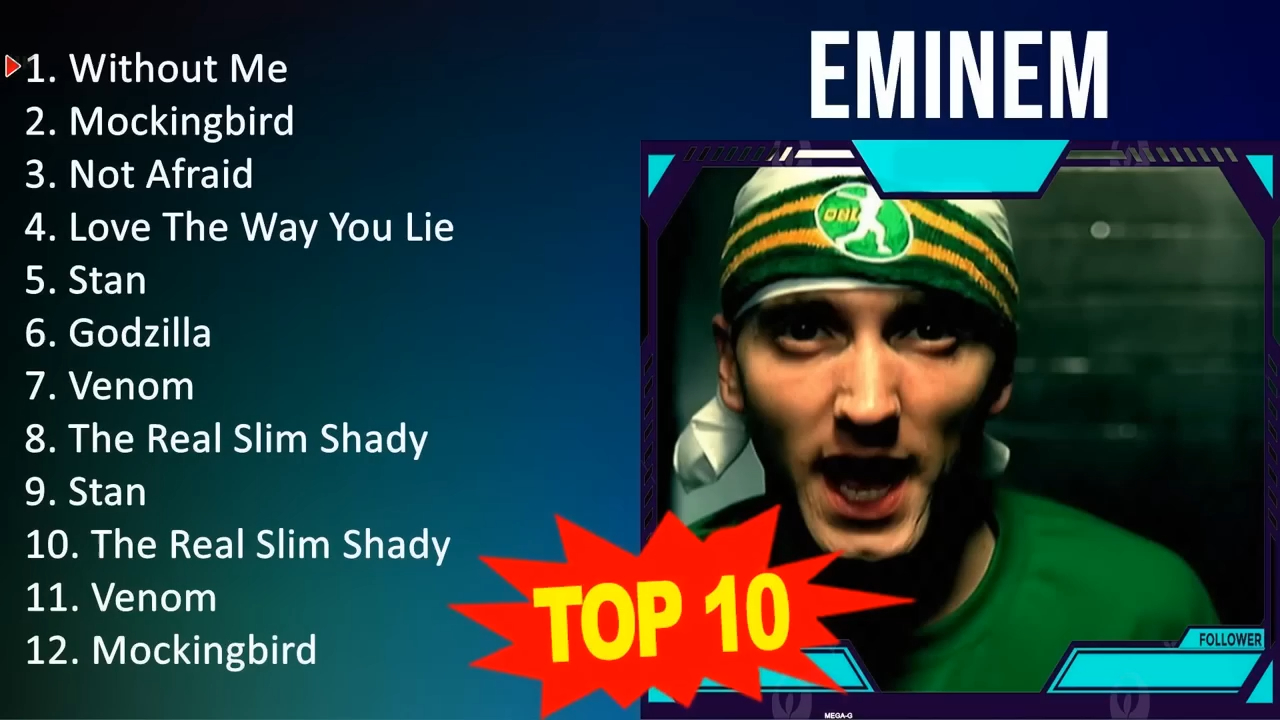 eminem 最强十首歌单 Top 10 Best Songs - Greatest Hits 最火歌单 姆爷