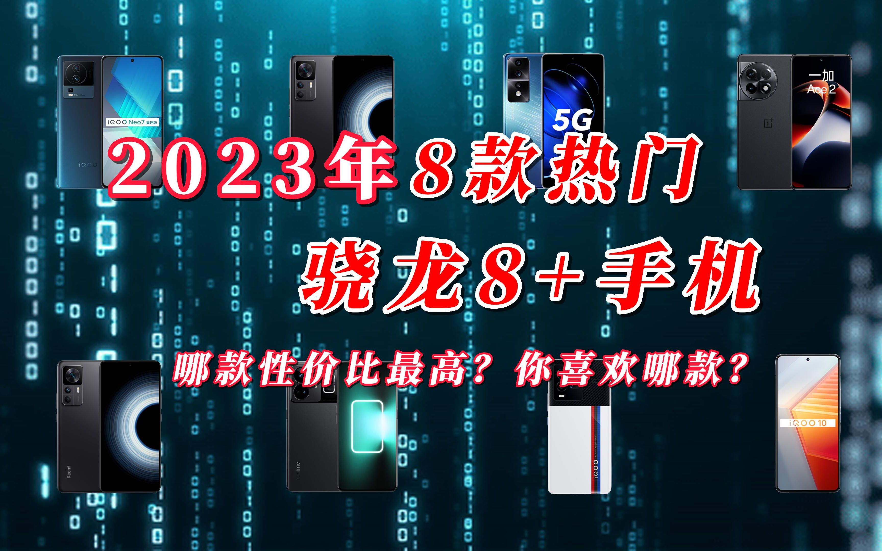 2023年热门3千左右8款热门骁龙8+手机 哪款性价比最高？你喜欢哪款？