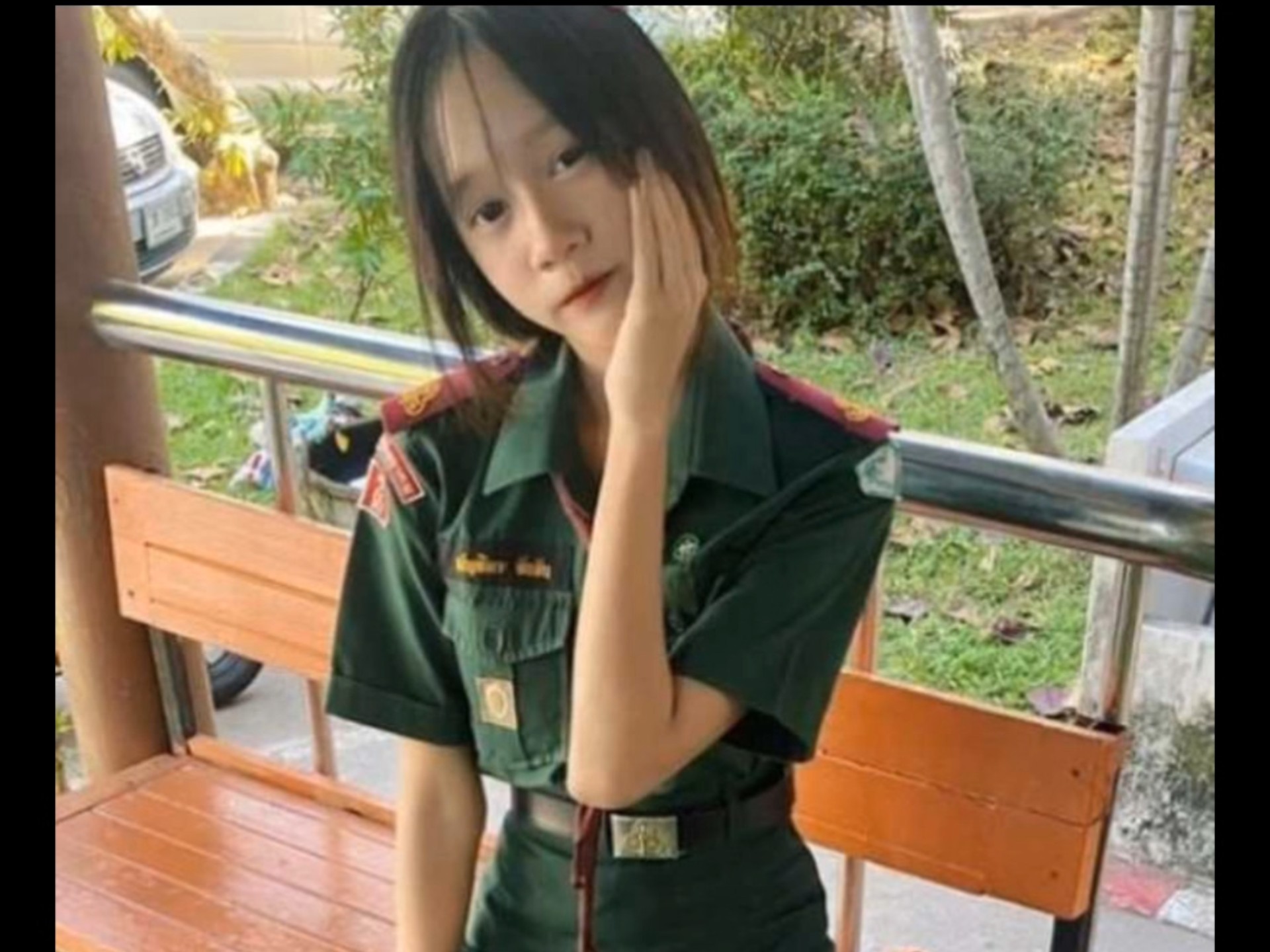 Jessie, the campus beauty of Thailand's Central Police Academy