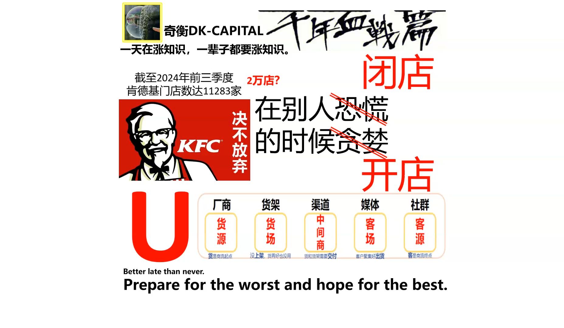 不要悲观：别人闭店的时候，往往是你开店的机会【奇衡DK涨知识2024】