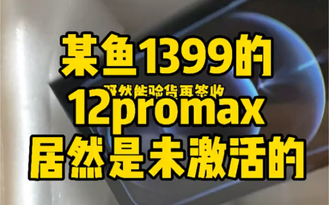 某鱼1399的12pro Max居然是未激活的？