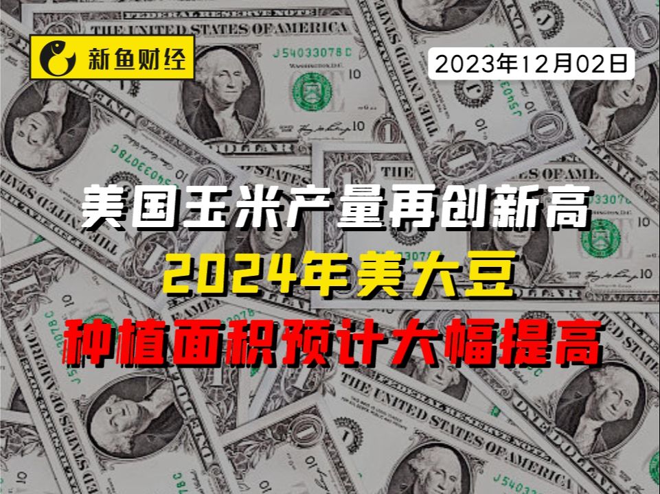 美国玉米产量再创新高,2024年美大豆种植面积预计大幅提高哔哩哔哩bilibili