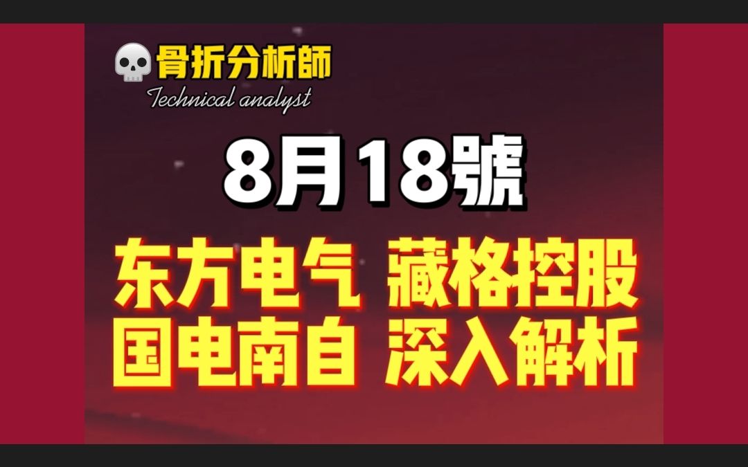 8.18 新能源车 东方电气+藏格控股+国电南自操作分析哔哩哔哩bilibili