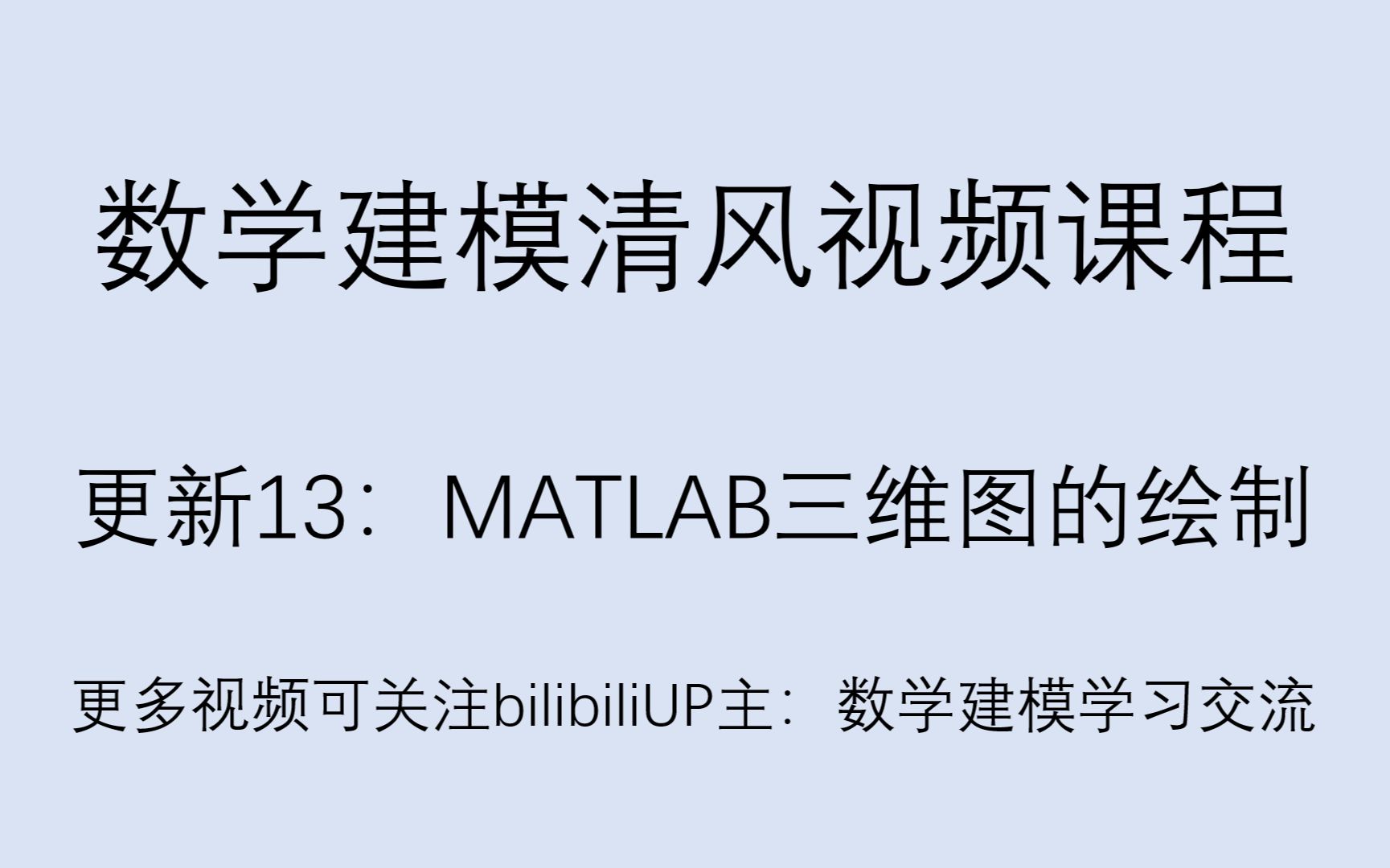 更新13 第1部分 Matlab绘制三维图的演示 哔哩哔哩 つロ干杯 Bilibili