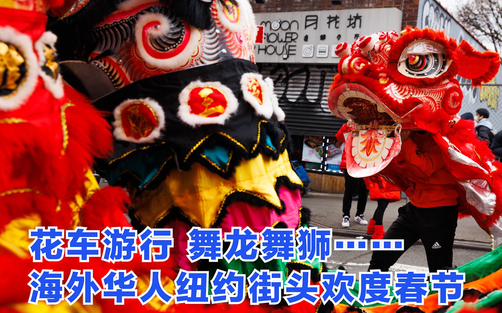 花车游行 舞龙舞狮……海外华人纽约街头欢度春节