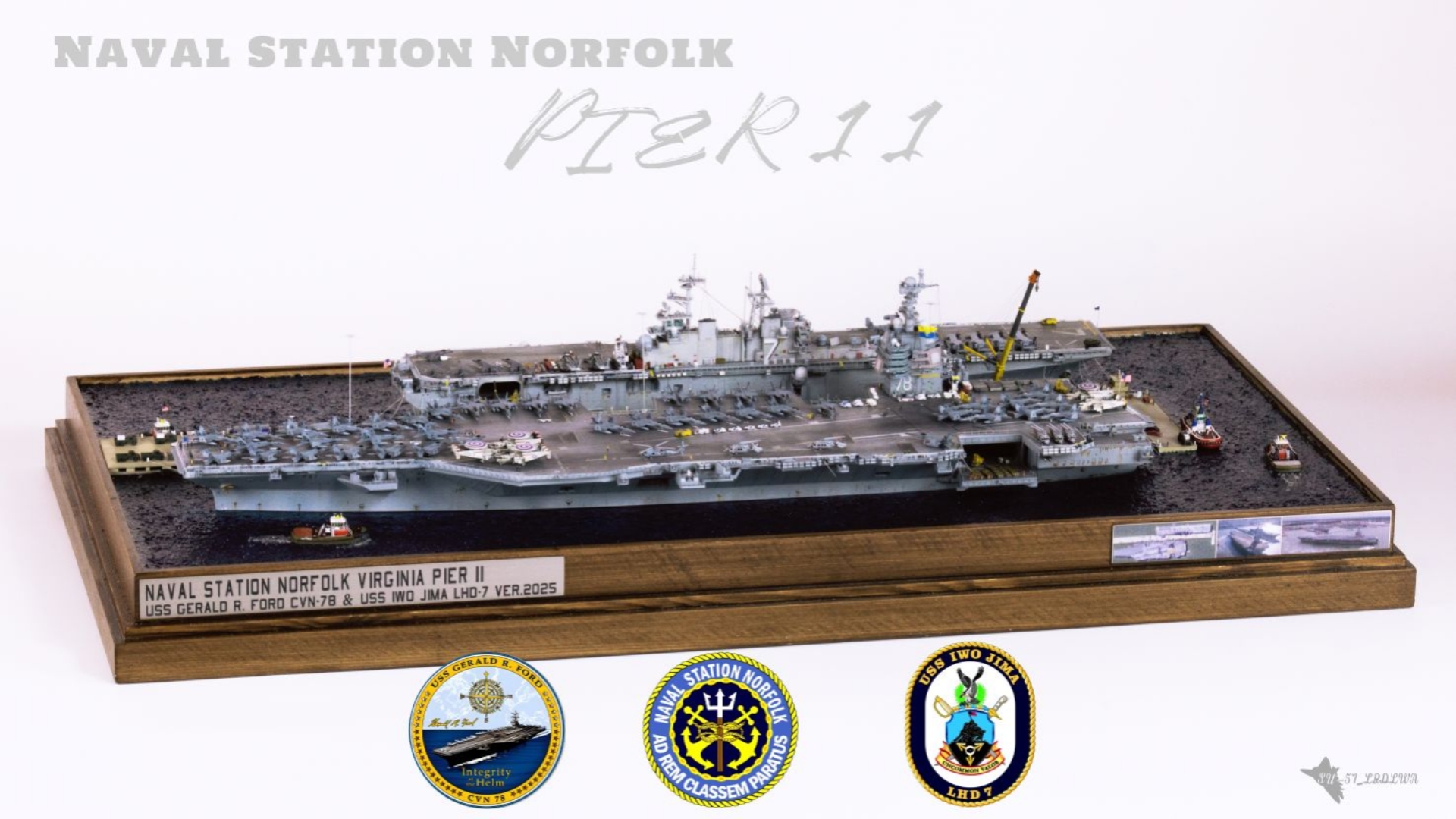 1/700 模型场景《马杜罗做好了战斗准备》CVN-78福特＆LHD-7硫磺岛在诺福克海军基地 2025年