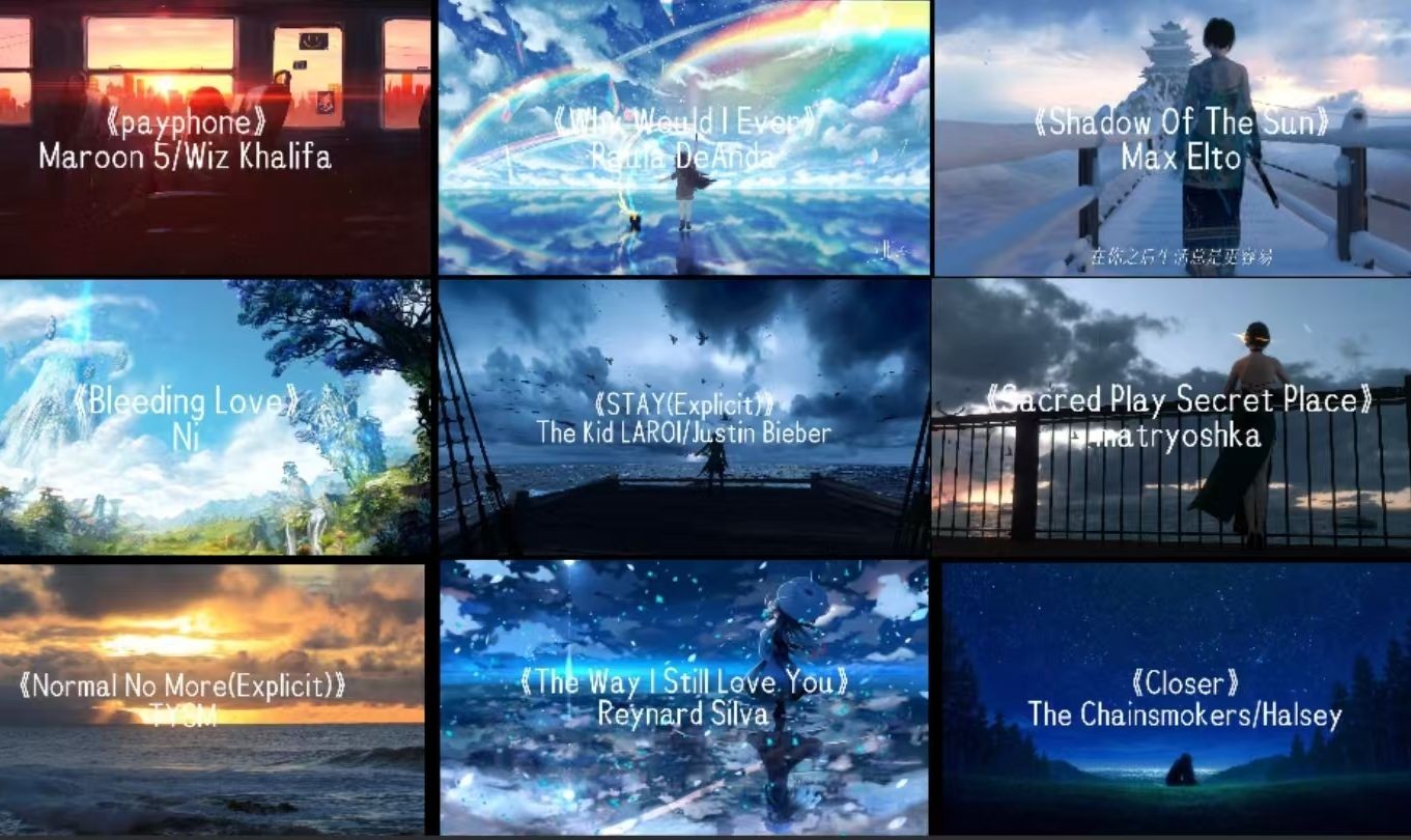 【英文神曲+高端局】'而我选择在阴霾中守护阳光，试图留住时间'+'治愈你心里的创伤，不在留恋，加油啊！'