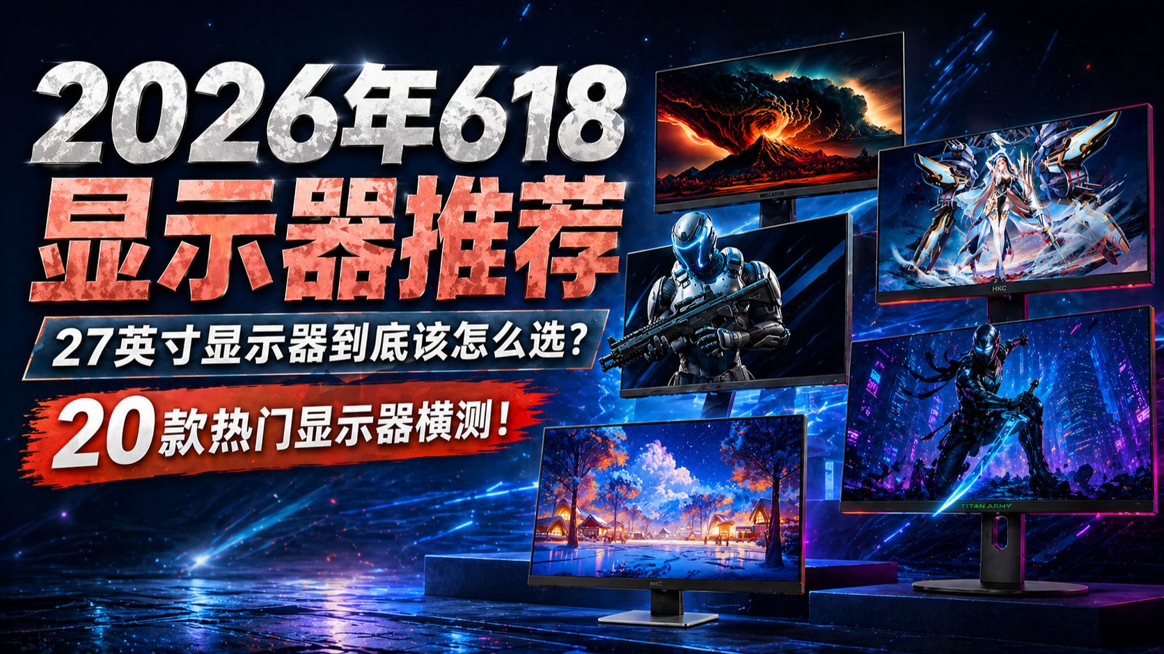 【显示器推荐】建议收藏！618显示器选购攻略！27英寸显示器到底该怎么选？20款热门显示器横测！买前必看！华硕/微星/创维/海信/联想/HKC/泰坦军团/小米
