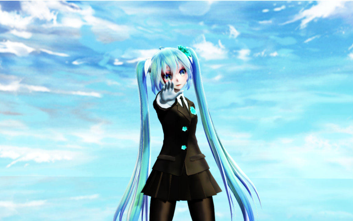 【MMD】晴天下热舞的黑丝制服miku下载(AV