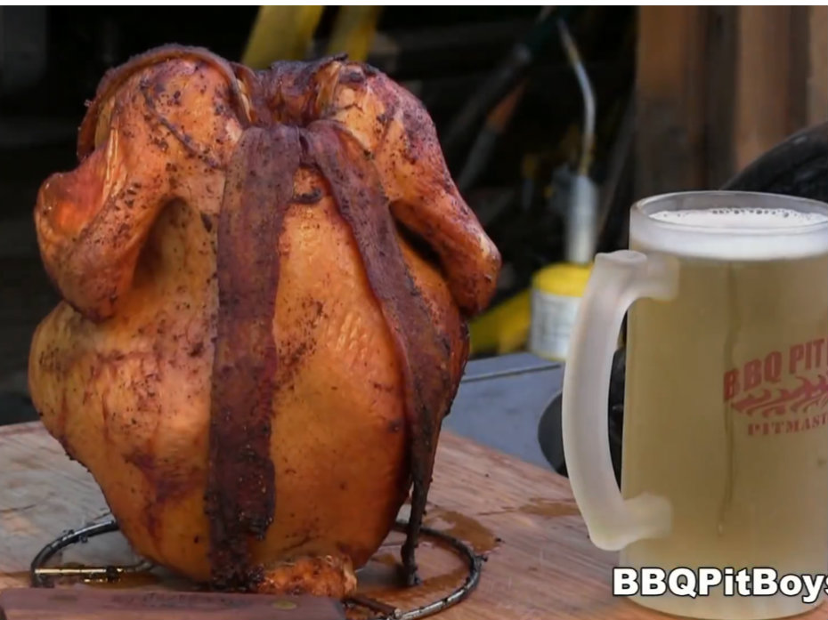 美国佬土豪bbq系列之培根啤酒烤鸡