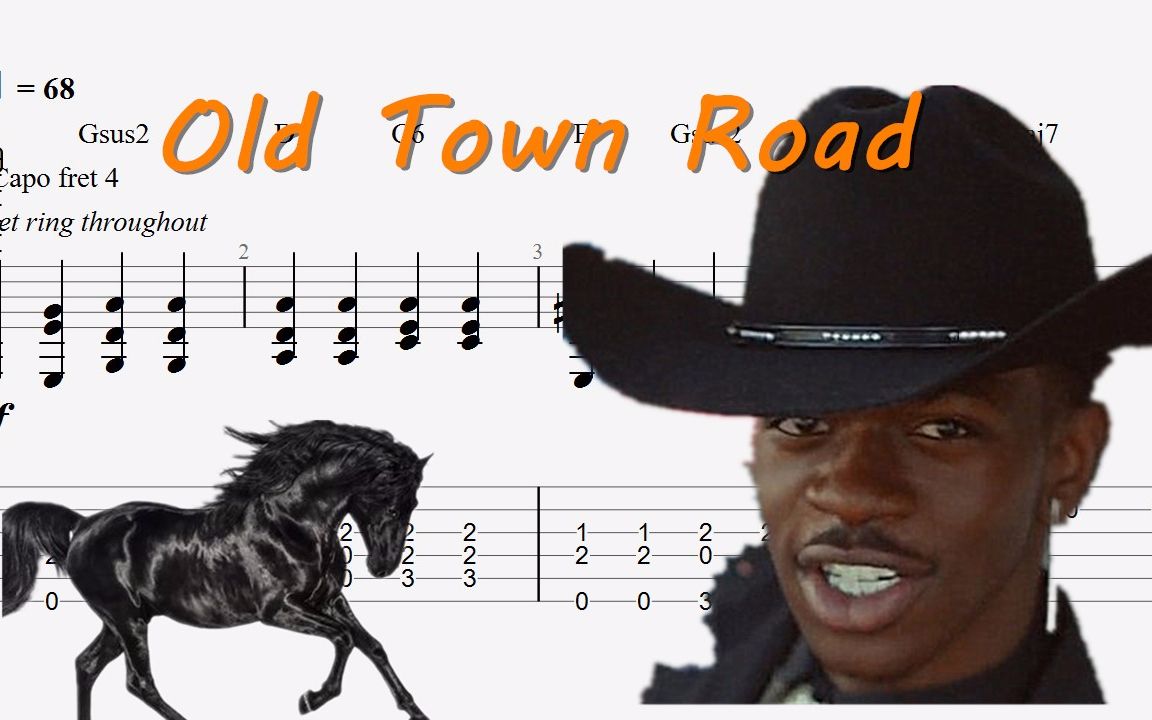 oldtownroadlilnasx指弹吉他谱附吉他谱下载