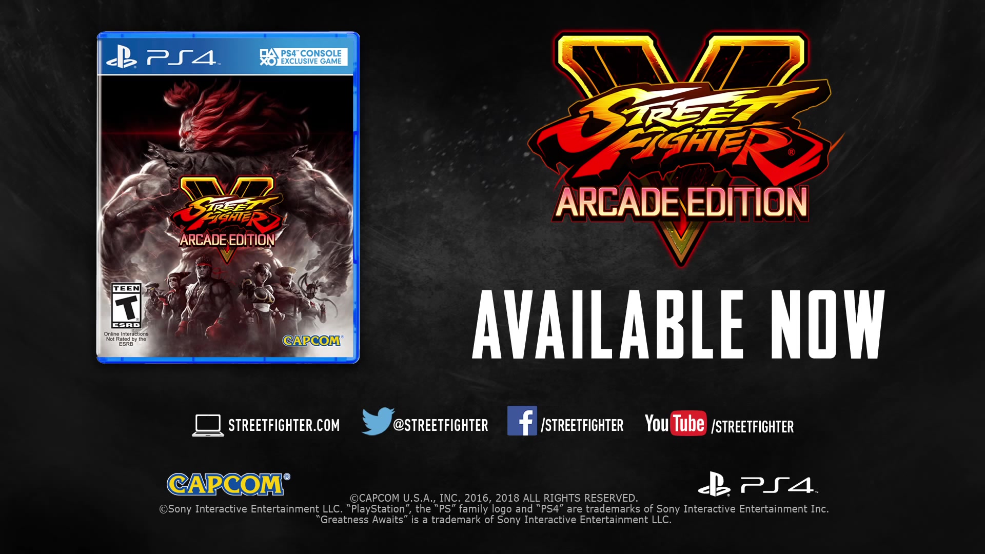 街霸5aestreetfightervarcadeedition上市宣传片ps4