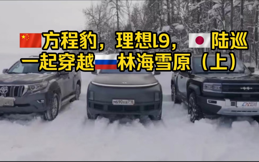 比亚迪方程豹豹5，理想l9，丰田普拉多一起穿越俄罗斯的林海雪原。