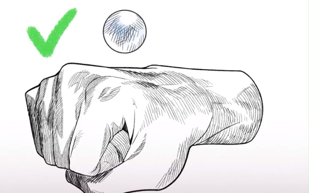 【Kawaiisensei】手部影线画的正确画法 | 如何在线稿中重拳出击