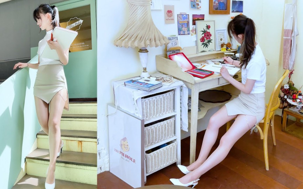 The real super short skirt-silver chain split skirt