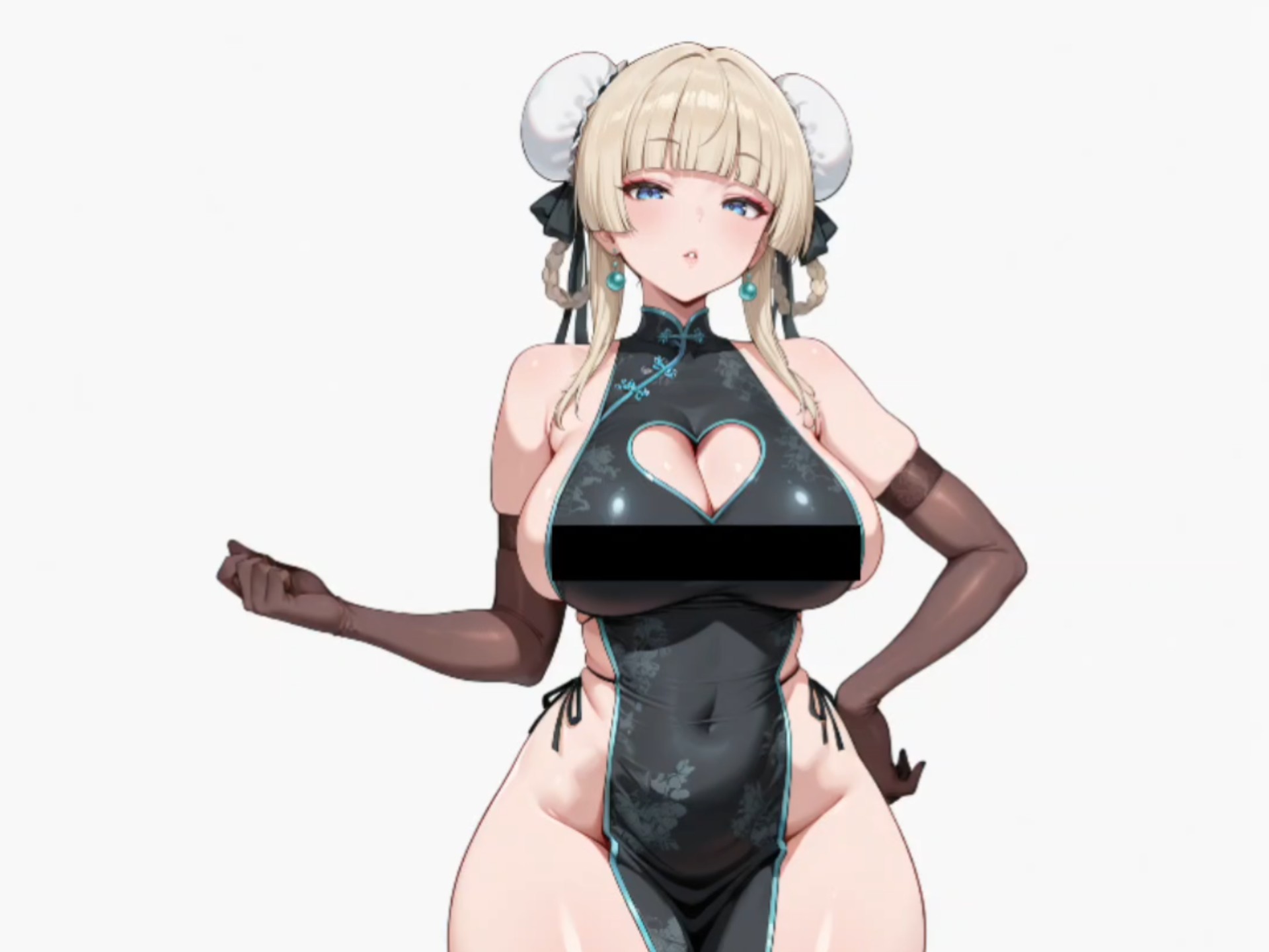 旗袍丸子头少女