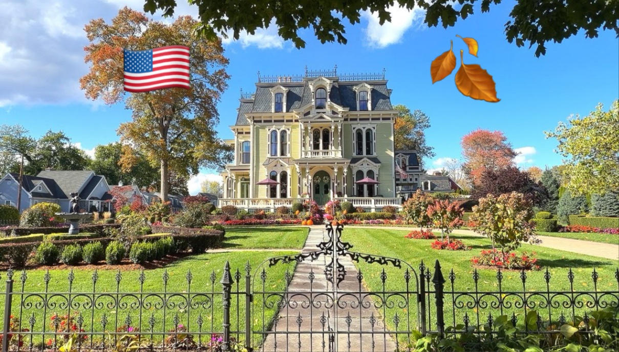 10月秋季漫步游美国康涅狄格州 温馨的故事书小镇 老韦瑟斯菲尔德 拍摄日期：2025.10.22