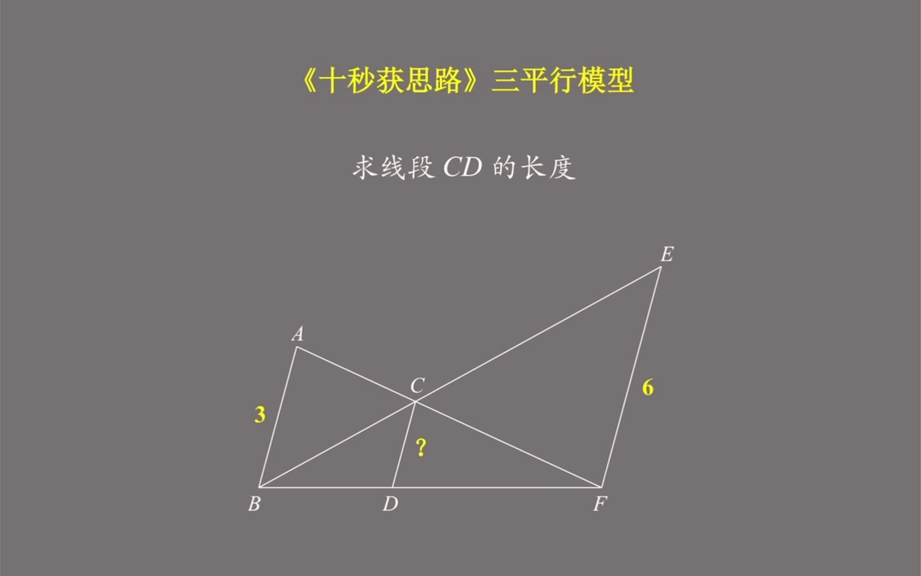 10秒钟学会一个小技巧：相似三平行模型