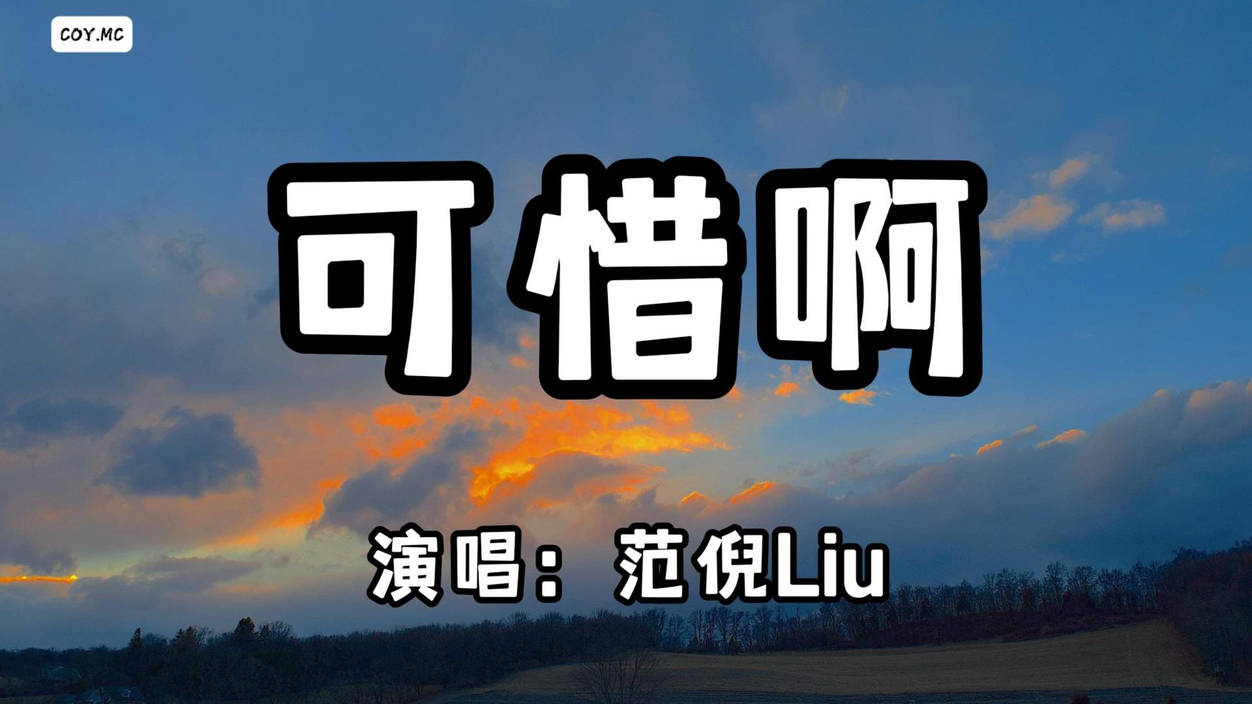 范倪Liu - 可惜啊『站在空街道任暴雨侵袭』（动态歌词/Lyrics Video）