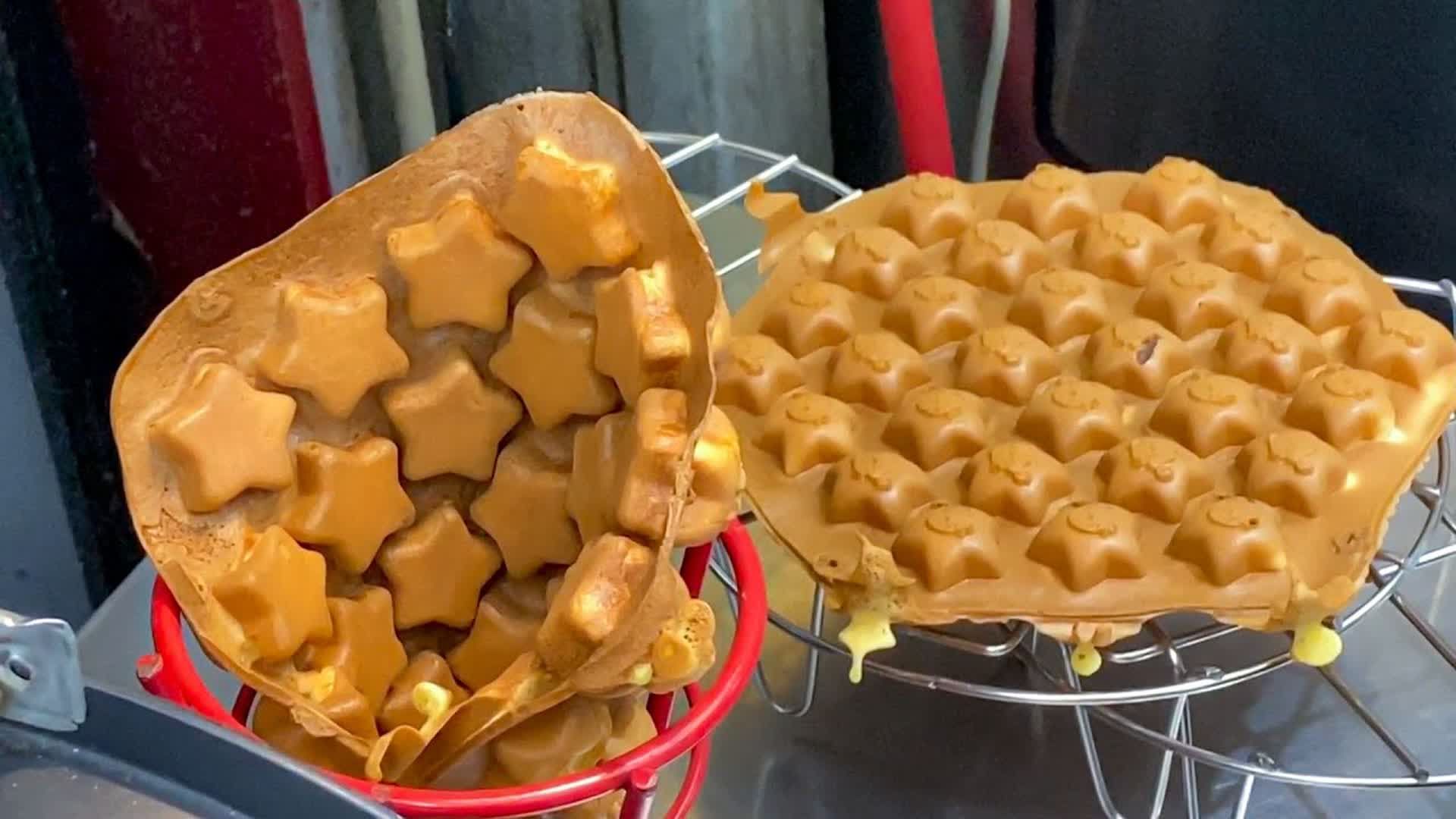 台湾爆火美食，脆芝士气泡华夫饼！制作简单生意火爆