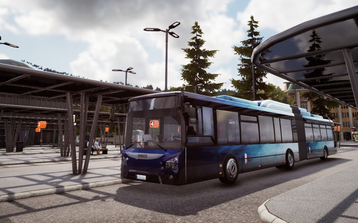 巴士模拟18 依维柯iveco urbanway18m 中央线各站停车 中央巴士站